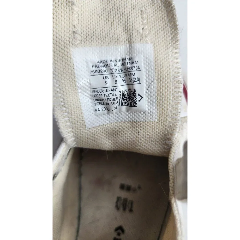 Infant Size 9 Converse Sneakers in White